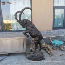 Famous Animal Statue Mental Bronze Sheep Long Horns Sculpture For Sale